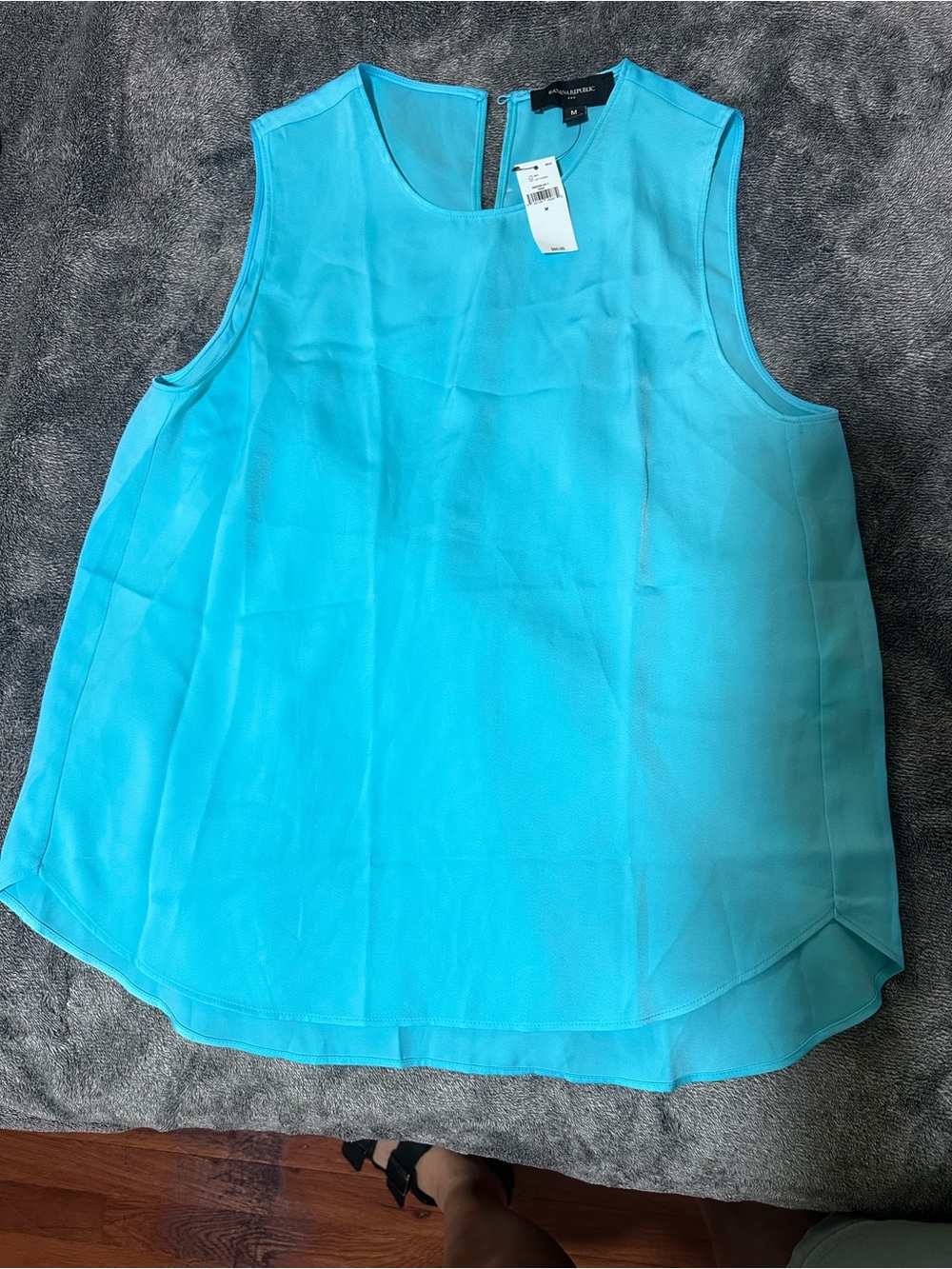 Banana Republic Aqua Sleeveless Chiffon Shell